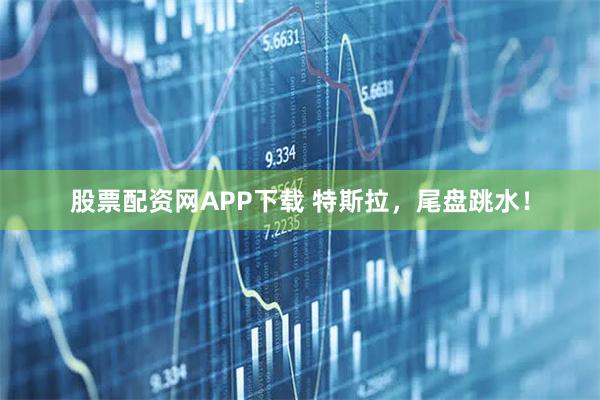 股票配资网APP下载 特斯拉，尾盘跳水！