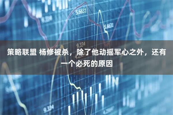 策略联盟 杨修被杀,除了他动摇军心之外,还有一个必死的原因