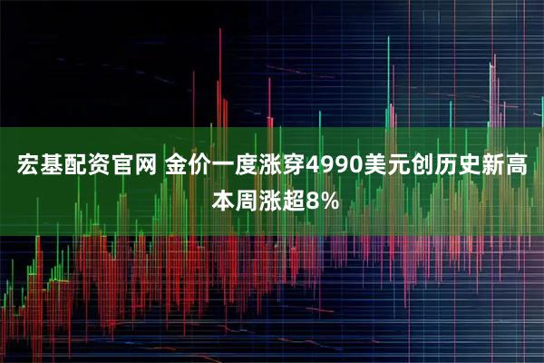 宏基配资官网 金价一度涨穿4990美元创历史新高 本周涨超8%